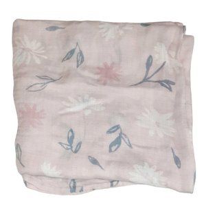 Aden + Anais Floral Pink Muslin Swaddle Baby Blanket 46" X 43"